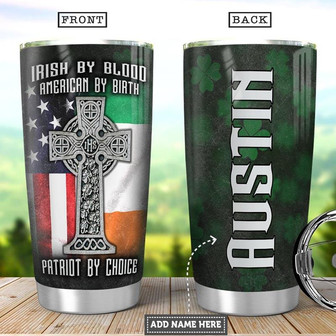 Personalized American Irish Stainless Steel Tumbler 20Oz - Thegiftio
