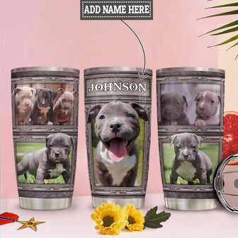 Personalized Baby Pitbull Stainless Steel Tumbler 20Oz - Thegiftio UK