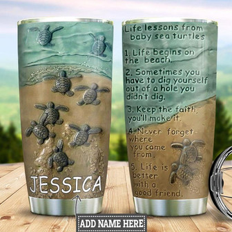 Personalized Baby Turtle Life Lesson Stainless Steel Tumbler 20Oz - Thegiftio UK
