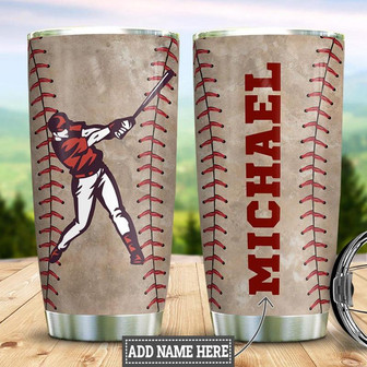 Personalized Baseball Batter Stainless Steel Tumbler 20Oz - Thegiftio UK
