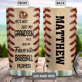 Personalized Baseball To My Grandson Stainless Steel Tumbler 20Oz - Thegiftio UK