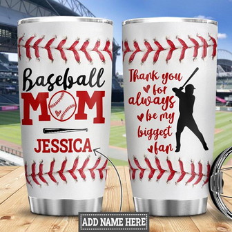 Personalized Baseball Mom Stainless Steel Tumbler 20Oz - Thegiftio UK