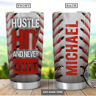 Personalized Baseball Pattern Stainless Steel Tumbler 20Oz - Thegiftio UK