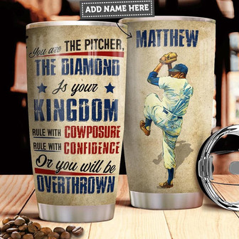 Personalized Baseball Pitcher Stainless Steel Tumbler 20Oz - Thegiftio UK