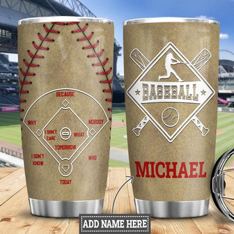 Personalized Baseball Stainless Steel Tumbler 20Oz - Thegiftio UK