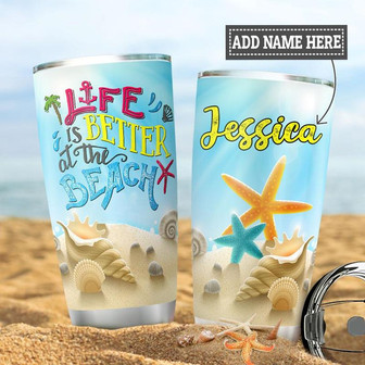 Personalized Beach Better Life Stainless Steel Tumbler 20Oz - Thegiftio UK