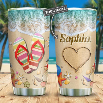Personalized Beach Life Stainless Steel Tumbler 20Oz - Thegiftio UK
