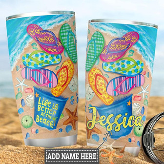 Personalized Beach Lover Stainless Steel Tumbler 20Oz - Thegiftio UK