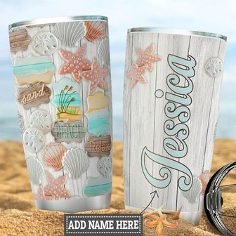 Personalized Beach Lover Stainless Steel Tumbler 20Oz - Thegiftio UK