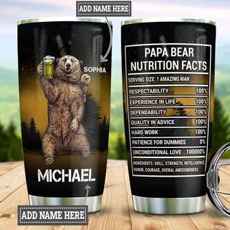 Personalized Bear Beer Dad Customized Stainless Steel Tumbler 20Oz - Thegiftio UK