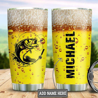 Personalized Beer Fishing Stainless Steel Tumbler 20Oz - Thegiftio UK