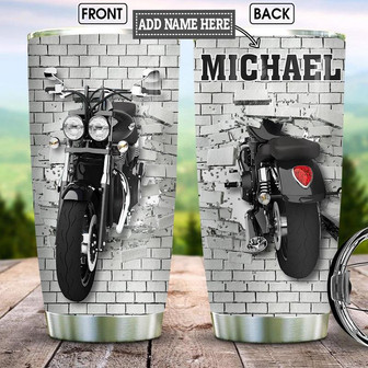Personalized Biker Break Through Stainless Steel Tumbler 20Oz - Thegiftio UK
