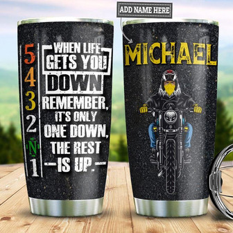 Personalized Biker One Down Rest Up Stainless Steel Tumbler 20Oz - Thegiftio UK