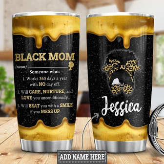 Personalized Black Mom Definition Stainless Steel Tumbler 20Oz - Thegiftio UK