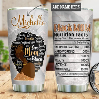 Personalized Black Mom Facts Stainless Steel Tumbler 20Oz - Thegiftio UK