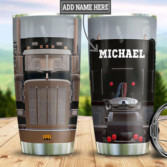 Personalized Black Truck Stainless Steel Tumbler 20Oz - Thegiftio UK
