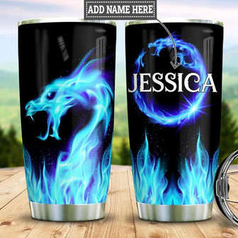 Personalized Blue Dragon Stainless Steel Tumbler 20Oz - Thegiftio UK