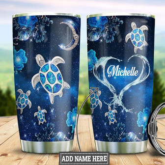 Personalized Blue Ocean Turtle Stainless Steel Tumbler 20Oz - Thegiftio UK