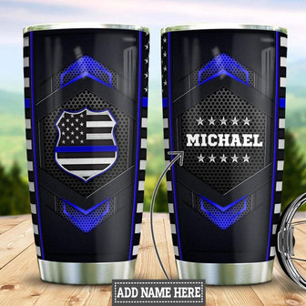 Personalized Back The Blue Stainless Steel Tumbler 20Oz - Thegiftio UK