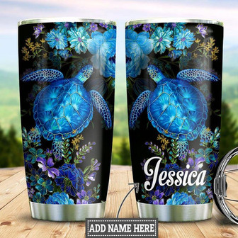 Personalized Blue Turtle Stainless Steel Tumbler 20Oz - Thegiftio UK
