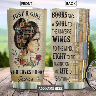 Personalized Book Girl Stainless Steel Tumbler 20Oz - Thegiftio UK