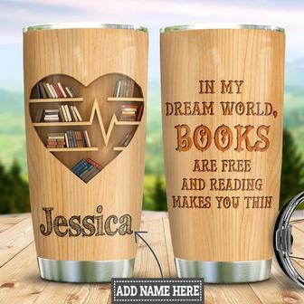 Personalized Book Lover Dream World Stainless Steel Tumbler 20Oz - Thegiftio UK