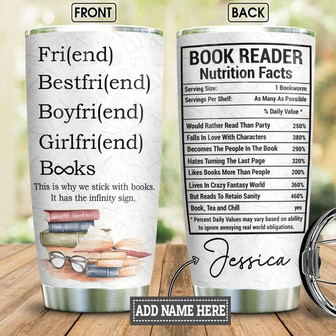 Personalized Book Lover Stainless Steel Tumbler 20Oz - Thegiftio UK