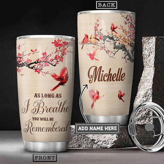 Personalized Cardinal Remember Stainless Steel Tumbler 20Oz - Thegiftio UK