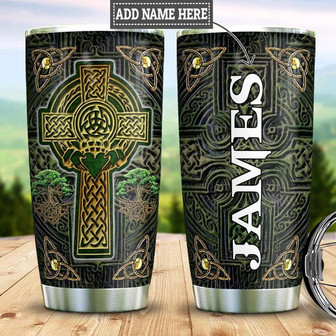 Personalized Celtic Cross Stainless Steel Tumbler 20Oz - Thegiftio UK