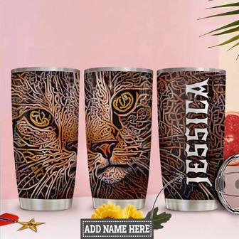 Personalized Celtic Knot Cat Stainless Steel Tumbler 20Oz - Thegiftio UK