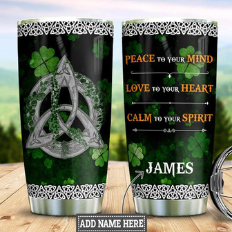 Personalized Celtic Knot Peace Love Calm Stainless Steel Tumbler 20Oz - Thegiftio UK