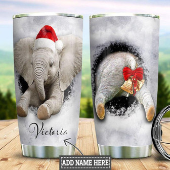 Personalized Christmas Elephant Snow Through Stainless Steel Tumbler 20Oz - Thegiftio UK