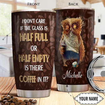 Personalized Coffee Owl Stainless Steel Tumbler 20Oz - Thegiftio UK