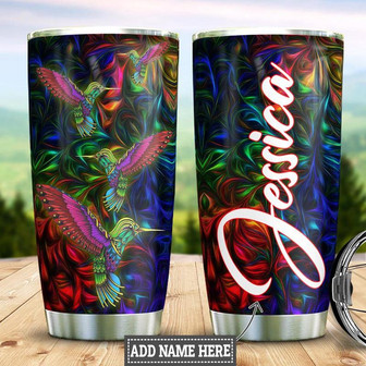 Personalized Colorful Hummingbird Stainless Steel Tumbler 20Oz - Thegiftio UK