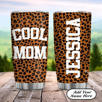 Personalized Cool Mom Leopard Stainless Steel Tumbler 20Oz - Thegiftio UK