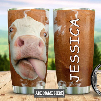 Personalized Funny Cow Stainless Steel Tumbler 20Oz - Thegiftio UK