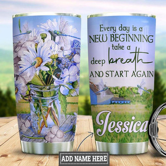 Personalized Daisy New Begining Stainless Steel Tumbler 20Oz - Thegiftio