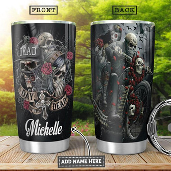 Personalized Day Of The Dead Stainless Steel Tumbler 20Oz - Thegiftio UK