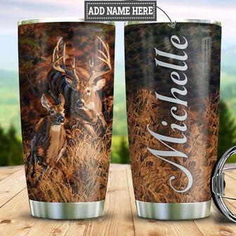 Personalized Deer Couple Stainless Steel Tumbler 20Oz - Thegiftio UK