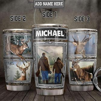 Personalized Deer Hunting Dad And Son Stainless Steel Tumbler 20Oz - Thegiftio UK