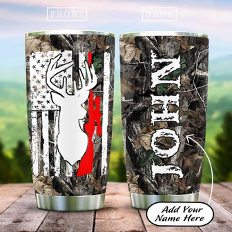 Personalized Deer Hunting Stainless Steel Tumbler 20Oz - Thegiftio