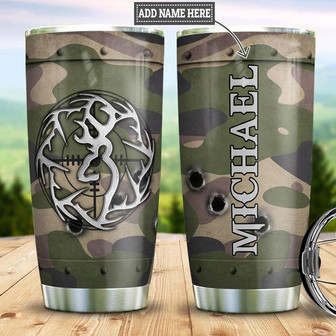 Personalized Deer Metal Style Stainless Steel Tumbler 20Oz - Thegiftio