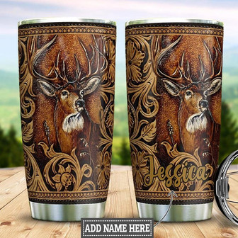 Personalized Deer Stainless Steel Tumbler 20Oz - Thegiftio UK