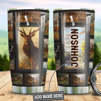 Personalized Deer Stainless Steel Tumbler 20Oz - Thegiftio
