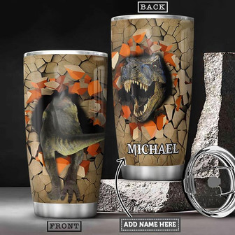 Personalized Dinosaur Break Through Stainless Steel Tumbler 20Oz - Thegiftio UK