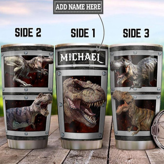 Personalized Dinosaur T Rex Stainless Steel Tumbler 20Oz - Thegiftio UK