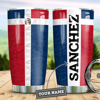 Personalized Dominican Republic Flag Stainless Steel Tumbler 20Oz - Thegiftio UK