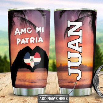 Personalized Dominican Republic Patriot Stainless Steel Tumbler 20Oz - Thegiftio UK