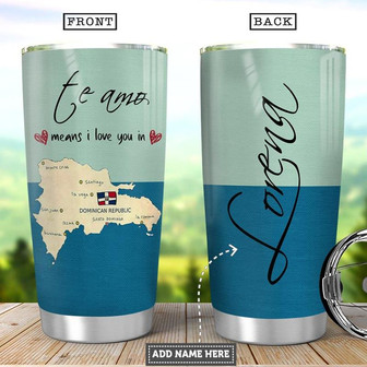 Personalized Dominican Republic Te Amo Stainless Steel Tumbler 20Oz - Thegiftio UK
