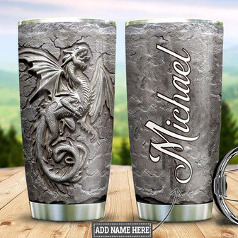 Personalized Dragon Fossil Stainless Steel Tumbler 20Oz - Thegiftio UK